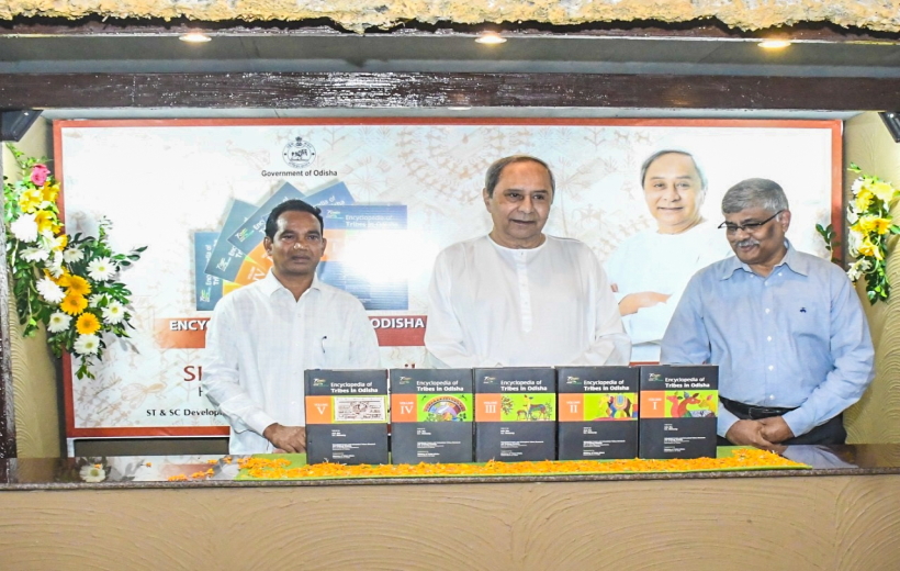 Bhubaneswar: Odisha Chief Minister Naveen Patnaik releases the 'Encyclopaedia of Tribes in Odisha' during his visit to Odisha State Tribal Museum in Bhubaneswar