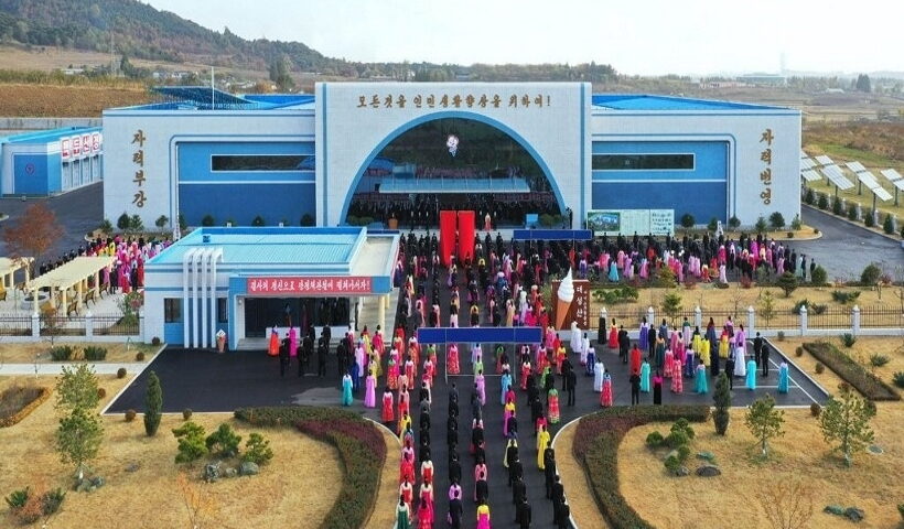 Seoul :This photo, provided by the Korean Central News Agency on Oct. 27, 2022, shows a dedication ceremony for the Mount Taesong Ice Cream Factory built at the foot of the mountain in Pyongyang.