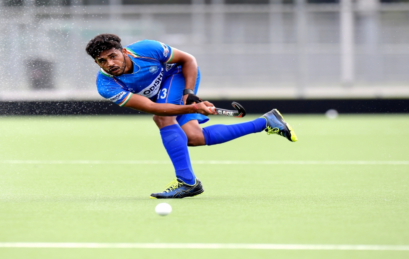 Antwerp: India's Harmanpreet Singh in action during the opening game of the three-match series between India and Begium