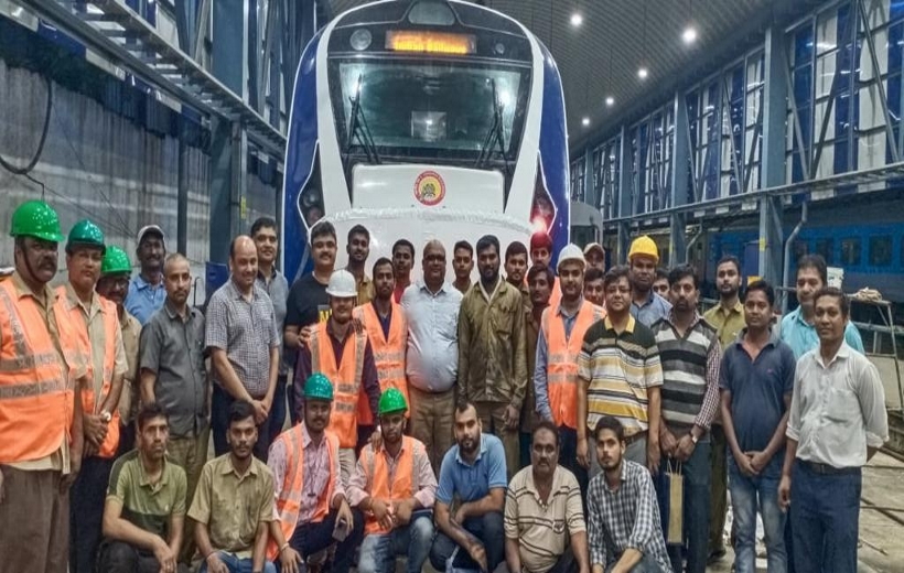 Vande Bharat recovers at Mumbai Central Coaching Care Center, was damaged after hitting an animal on the track.