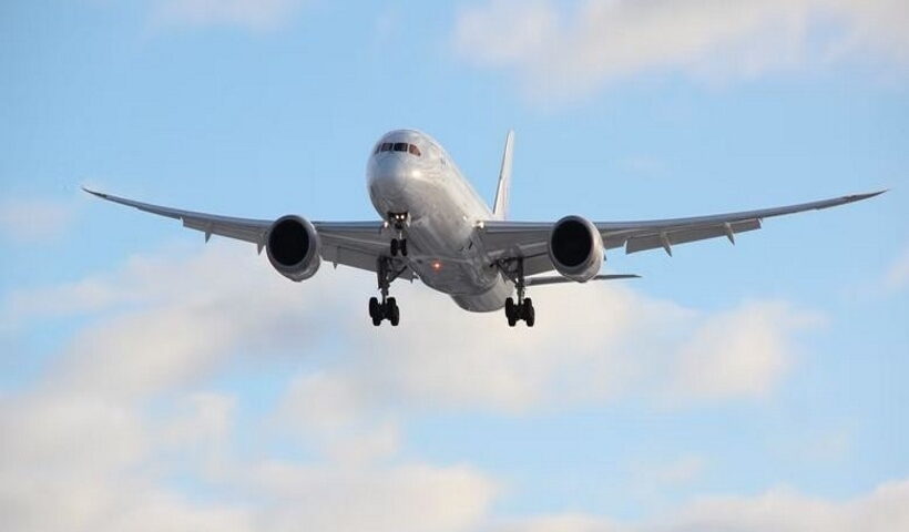 Charter flight from India lands at Karachi airport.