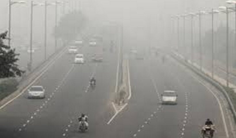 air pollution in Ahmedabad city reducing visibility in the morning