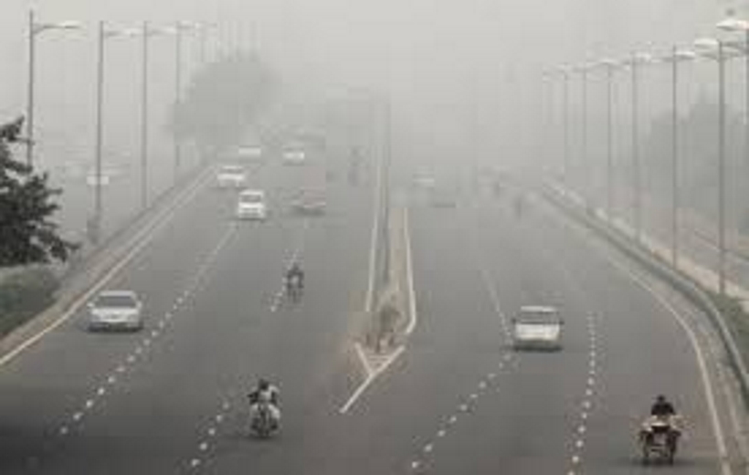 air pollution in Ahmedabad city reducing visibility in the morning