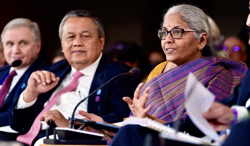Union Finance Minister Nirmala Sitharaman attends plenary meeting of the International Monetary & Financial Committee at IMF Headquarters, in Washington DC