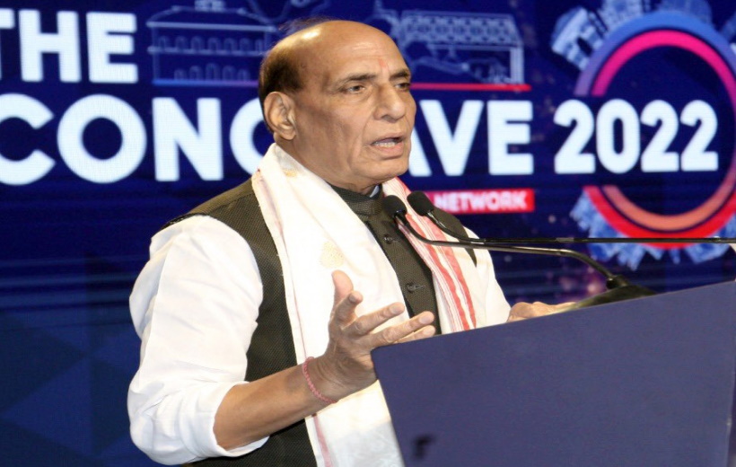New Delhi: Defence Minister Rajnath Singh addressing the inaugural session of 'The Conclave-2022' in New Delhi