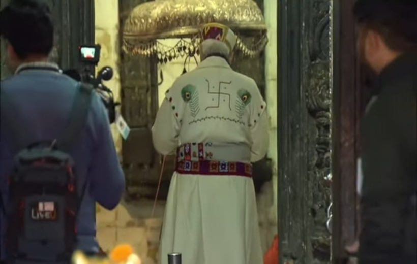 PM Modi offers prayers at Kedarnath temple.