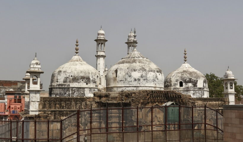A view of the Gyanvapi Mosque in Varanasi on Thursday, May 19, 2022. Supreme Court ordered that if the 'Shivling' found in the mosque complex, the area should be protected but muslim people should not be stopped from offering Namaz
