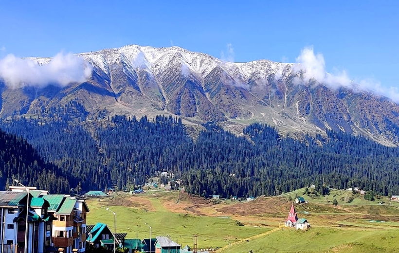 The higher reaches of popular ski-resort Gulmarg in north Kashmir's Baramulla