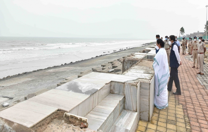 Kolkata: West Bengal Chief Minister Mamata Banerjee visited the cyclone Yaas affected, area at Digha in East Medinipur in Kolkata