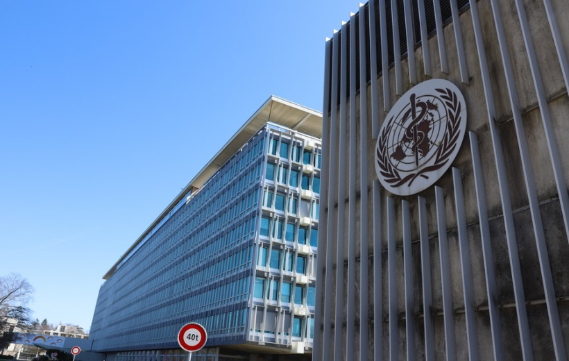 Photo taken on March 30, 2021 shows an exterior view of the World Health Organization