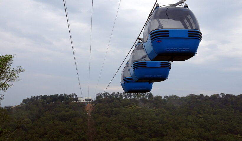 A view of Jammu cable car Gandola project.