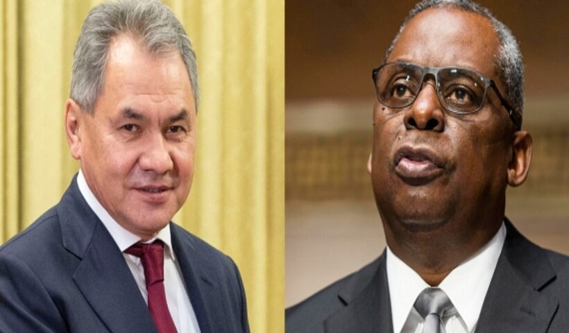 Xinhua file photos of Russian Defense Minister Sergei Shoigu (L) and U.S. Secretary of Defense Lloyd Austin.