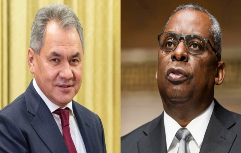 Xinhua file photos of Russian Defense Minister Sergei Shoigu (L) and U.S. Secretary of Defense Lloyd Austin.