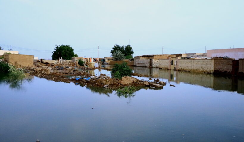 River's flood in Khartoum,