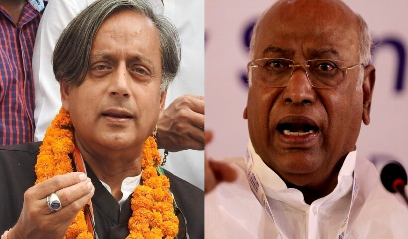 Mallikarjun Kharge and Shashi Tharoor.