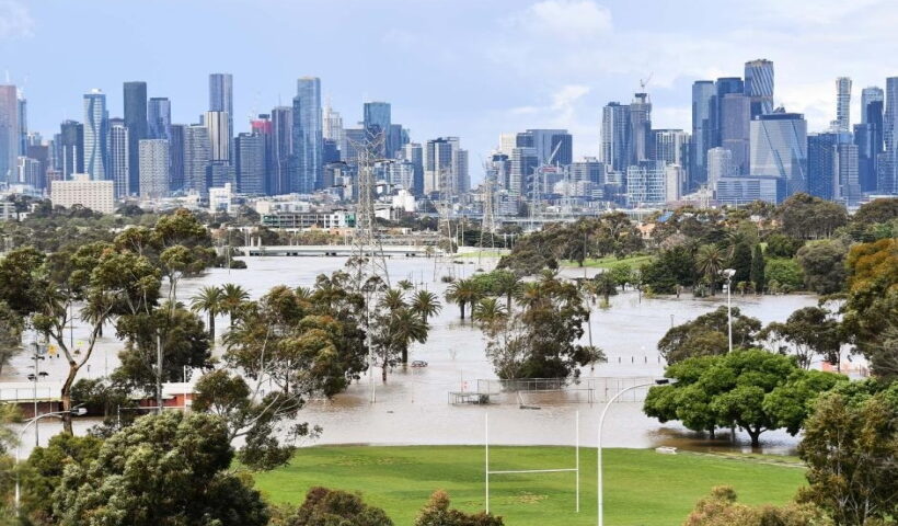 hows a flooded area in Victoria, Australia