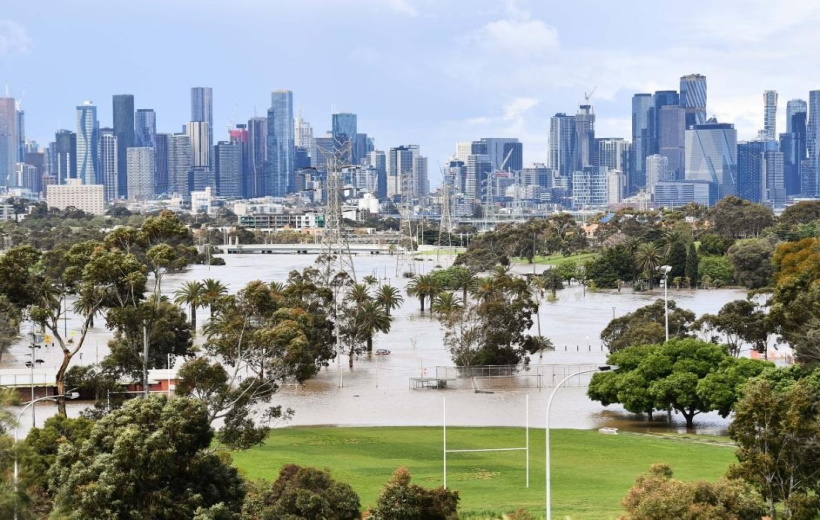 hows a flooded area in Victoria, Australia