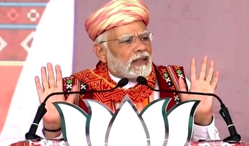 Prime Minister Narendra Modi addressed a public meeting in Palitana of Bhavnagar district on Monday.