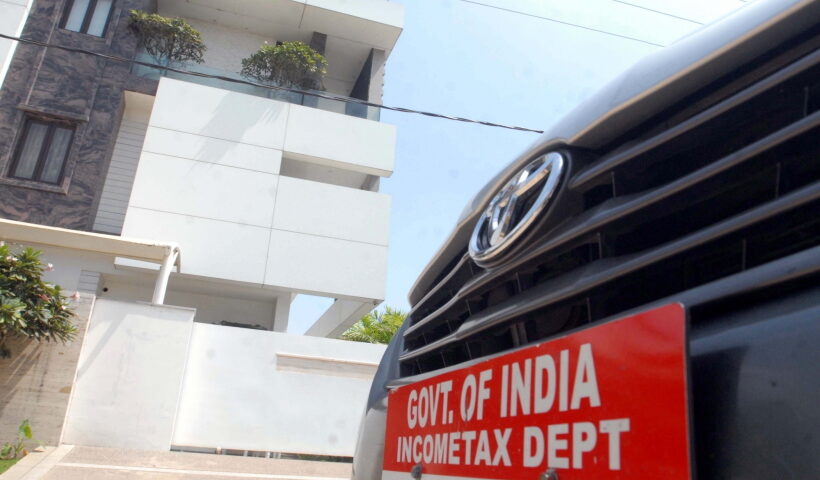 Tax Department parked outside the residence of Congress