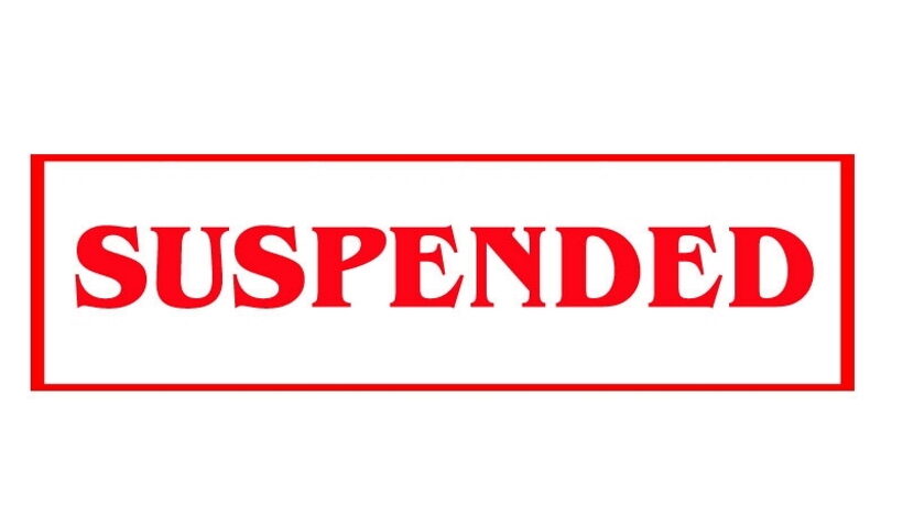 suspended.