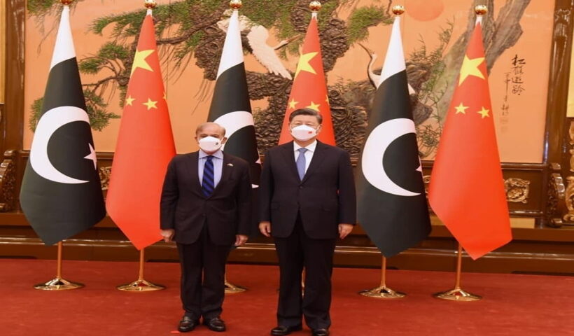 Pakistan Prime Minister Shehbaz Sharif meets Chinese President Xi Jinping.