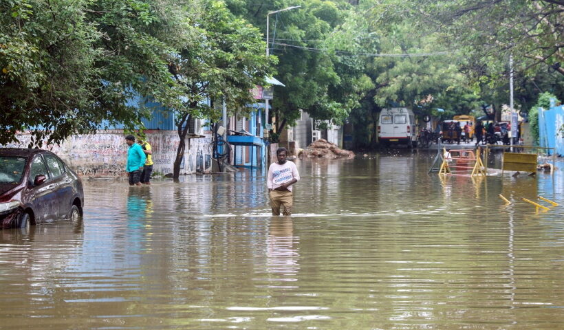 Chennai: A view of the flooded a