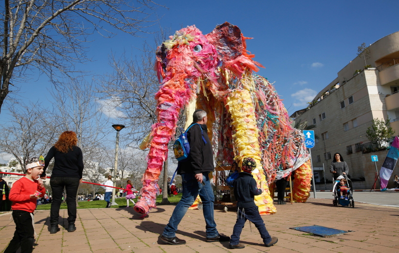 Israelis take part in a parade celebrating the Jewish holiday of Purim near Modi'in, on March 15, 2019. Purim is one of the most joyous and fun holidays on the Jewish calendar. It commemorates a time when the Jewish people living in P