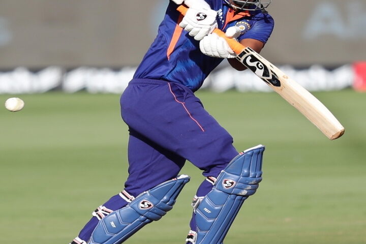 Ahmedabad:India's Washington Sundar plays a shot during the third one day international cricket match between India and West Indies in Ahmedabad