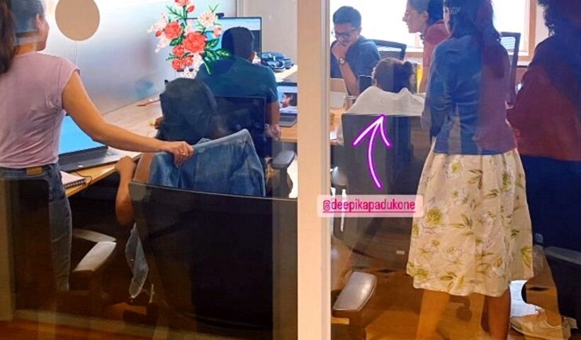 Ranveer surprises wife Deepika at her office on their wedding anniversary