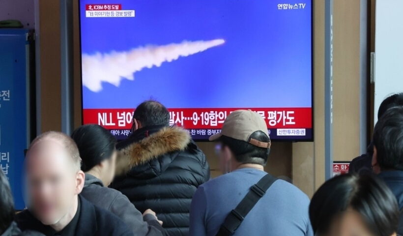 Seoul :This photo, taken Nov. 3, 2022, shows TV news footage on North Korea's firing of a long-range ballistic