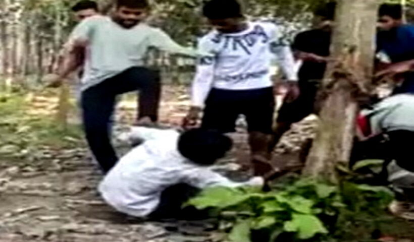 Man beaten urinated upon.