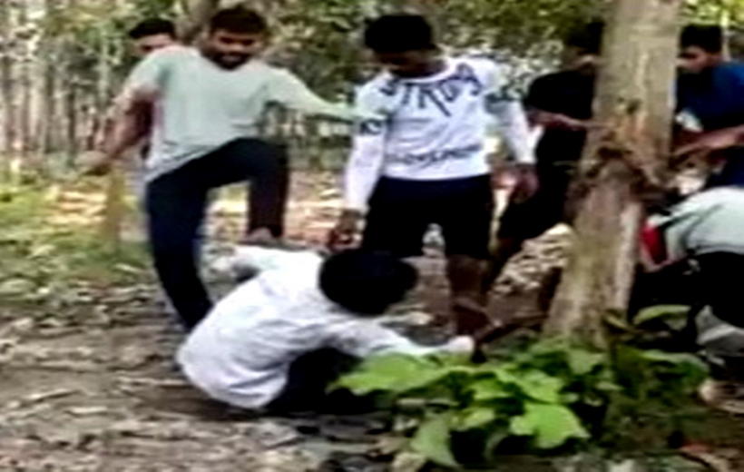 Man beaten urinated upon.
