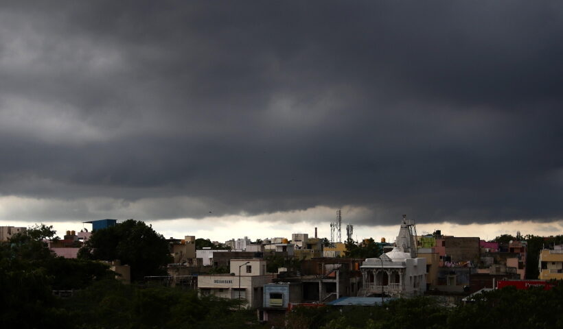 Chennai: Dark clouds hover over Chennai on an overcast day