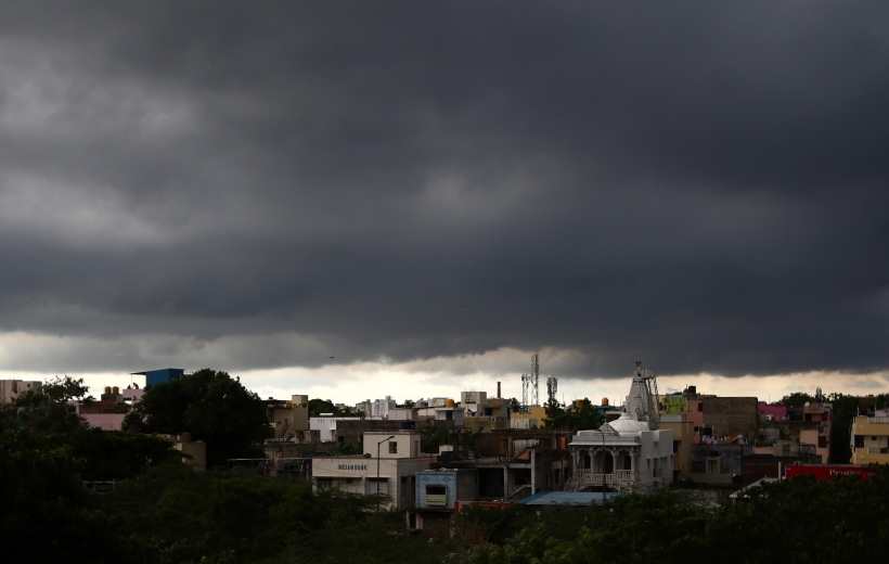 Chennai: Dark clouds hover over Chennai on an overcast day