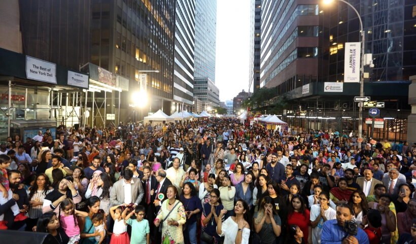 New York: Indian Americans celebrate Diwali at the South Street Seaport in New York,
