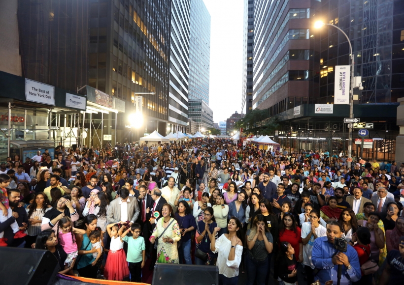 New York: Indian Americans celebrate Diwali at the South Street Seaport in New York,