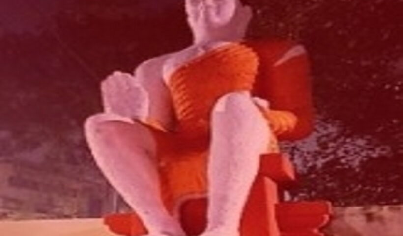 Buddha painted saffron