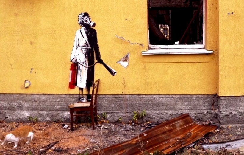 Banksy art in Ukraine