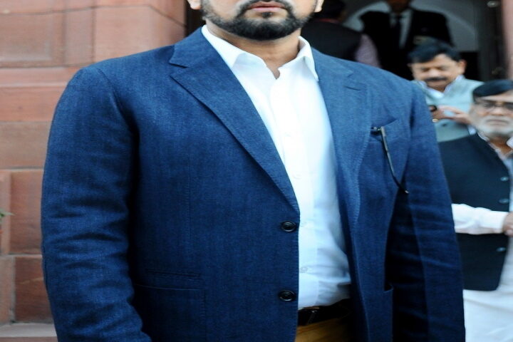 New Delhi: Union Minister Anurag Thakur at Parliament Complex during the winter session of the House, in New Delhi on Tuesday,