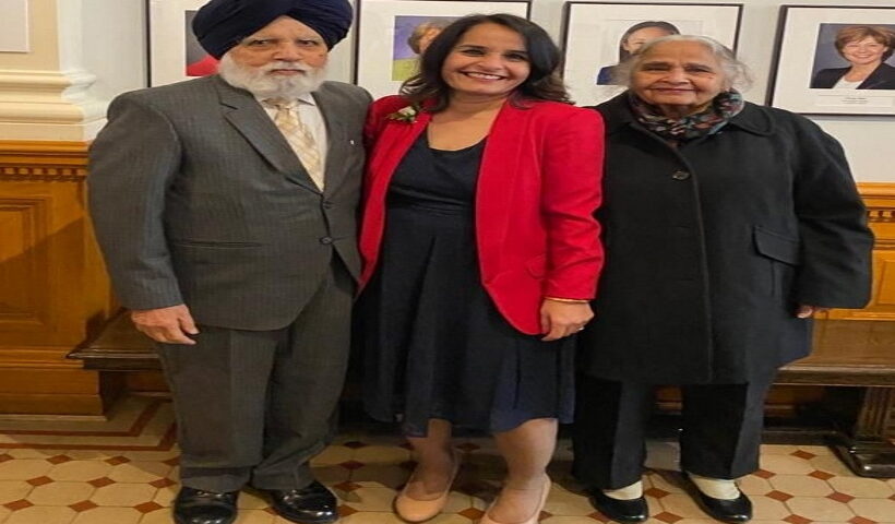 Rachna with her parents after the swearing in today.