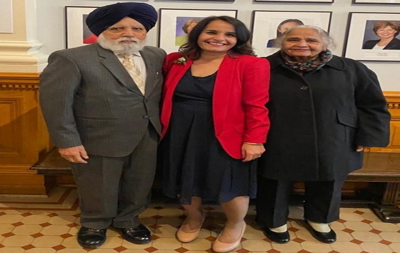 Rachna with her parents after the swearing in today.