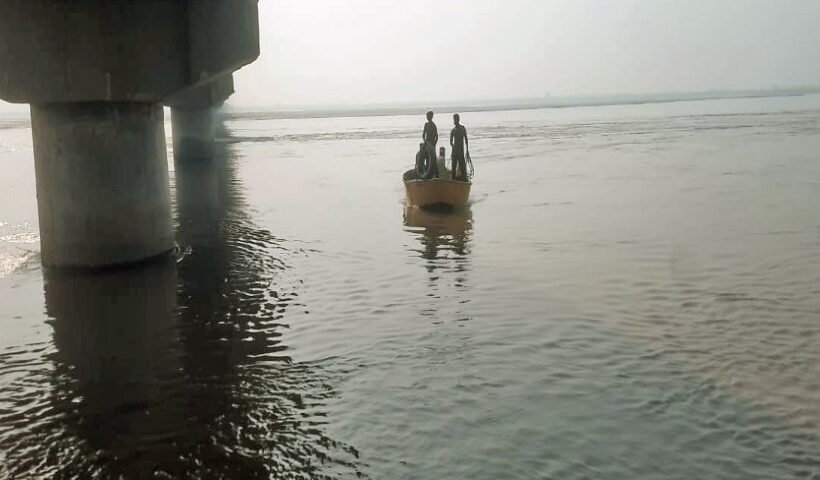 Meerut: Local people during rescue operation after a boat