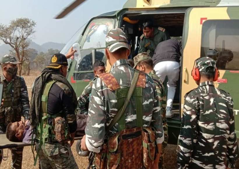 Naxalites explode landmine for the sixth time in 15 days in Jharkhand's Kolhan, sub-inspector injured.