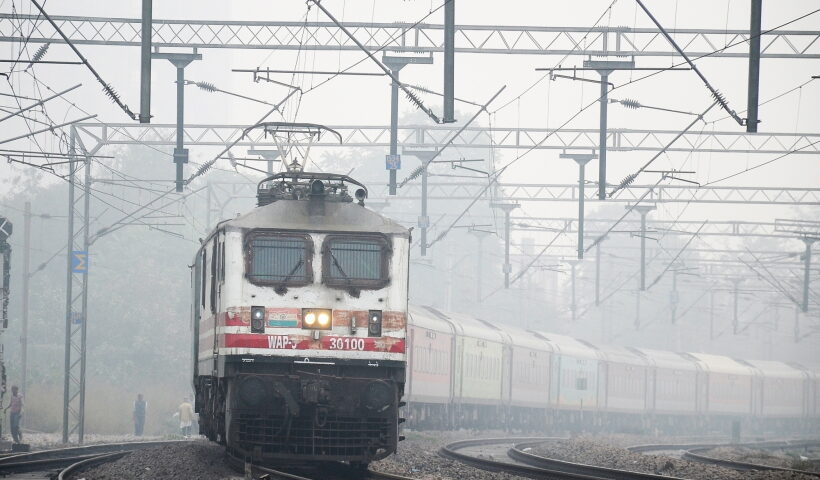 New Delhi: A train moves slowly on track amid dense fog during a cold morning, in New Delhi