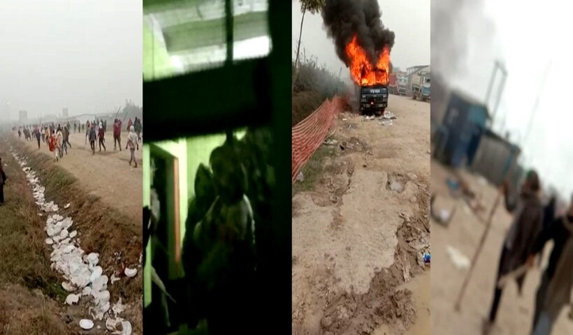 Bihar: Police entered the house and beat up, angry villagers created ruckus, burnt vehicles, ransacked.
