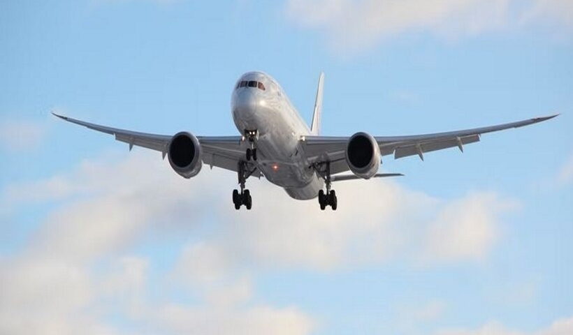 Charter flight from India lands at Karachi airport.