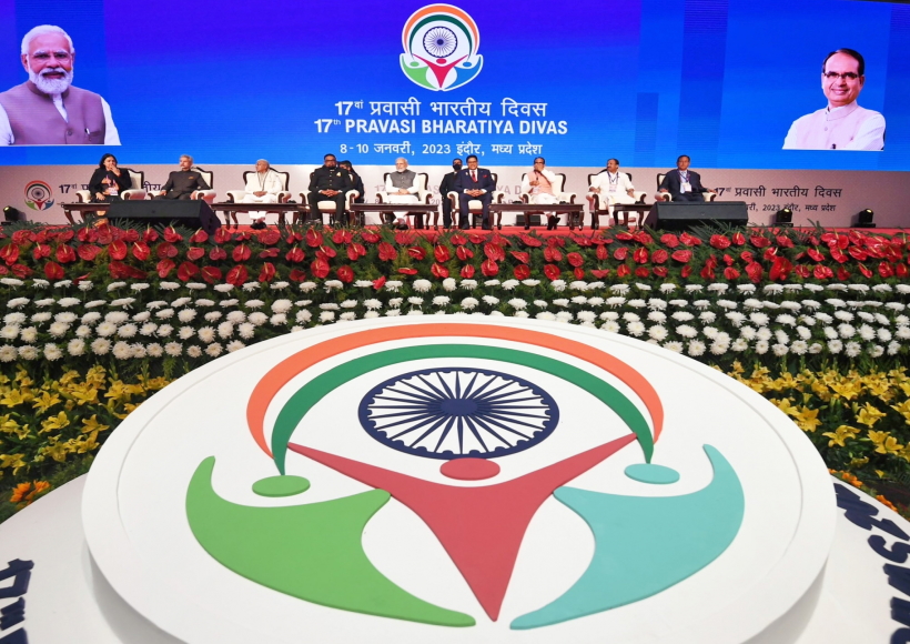 Indore: Prime Minister Narendra Modi during the 17th Pravasi Bharatiya Divas Convention