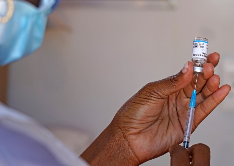 A medical worker prepared a dose of the Chinese COVID-19 vaccine in Windhoek, Namibia
