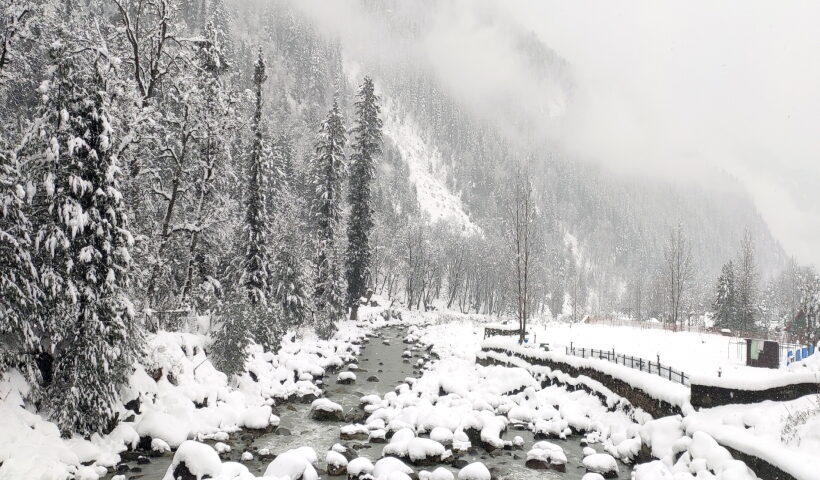 Ganderbal: A view of fresh snowfall received in Sonmarg area in Ganderbal district on