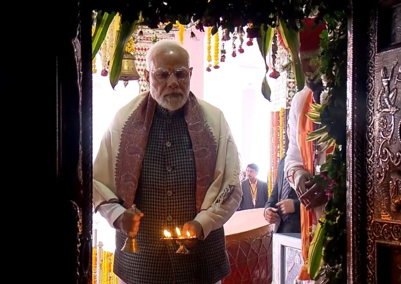 Bhilwara : Prime Minister Narendra Modi offers prayers at Devnarayan Temple in Bhilwara on Saturday,